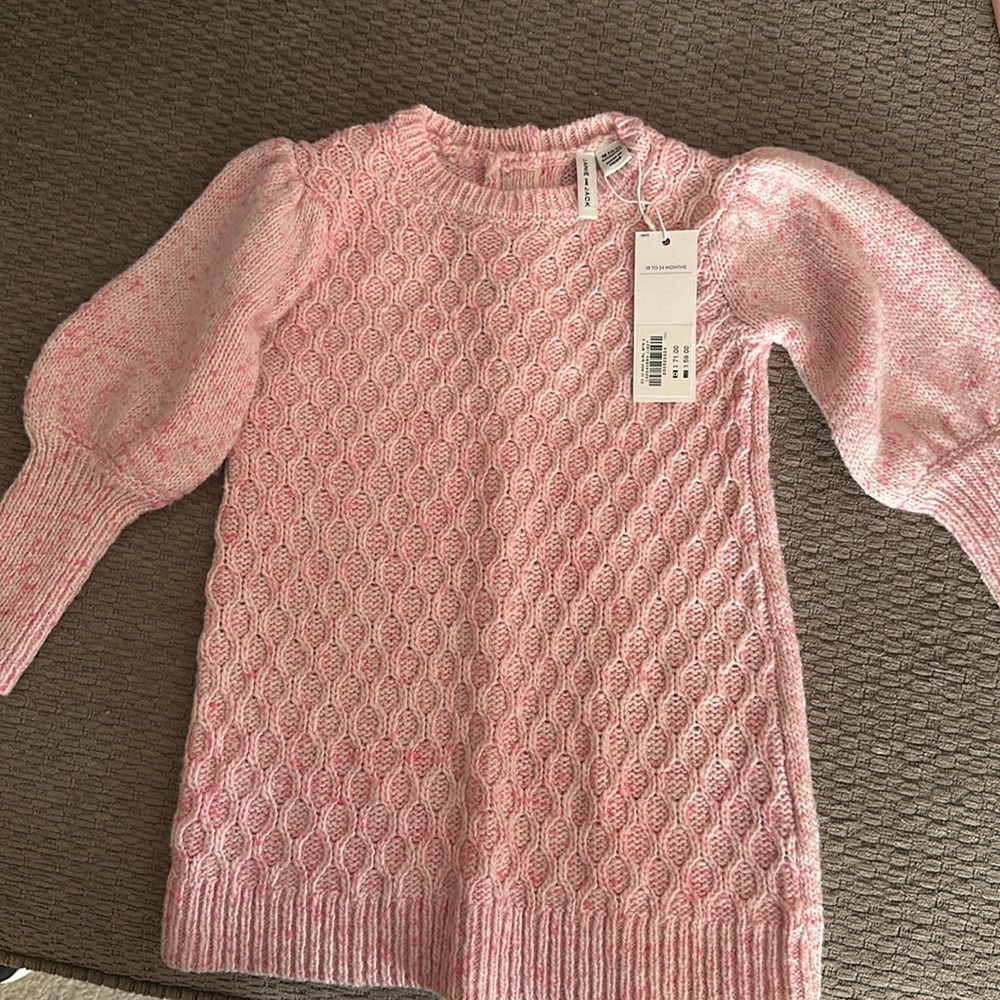 BNWT Janie and Jack Bubble Sleeve Sweater Dress